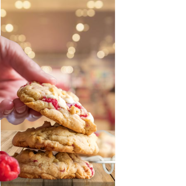 Raspberry and White Chocolate NY Style Cookies