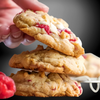 Raspberry and White Chocolate NY Style Cookies