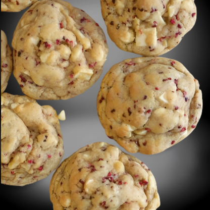 Raspberry and White Chocolate NY Style Cookies